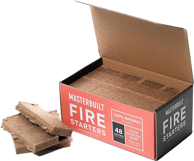 Masterbuilt® Pure-Parrafin All-Natural Odorless Wax Fire Starters for Charcoal Grilling, Made for Gravity Series but Compatible with All Charcoal Grills & Fireplaces, 48-Count, Model MB20091521