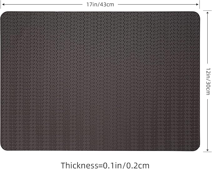Faux Leather Placemats Set of 6 – 17x12 Inch Vinyl Table Mats, Heat Resistant, Non Slip, Wipeable & Washable, Easy to Clean Dining Table Decor for Kitchen & Dining Room （Dark Brownish Black）