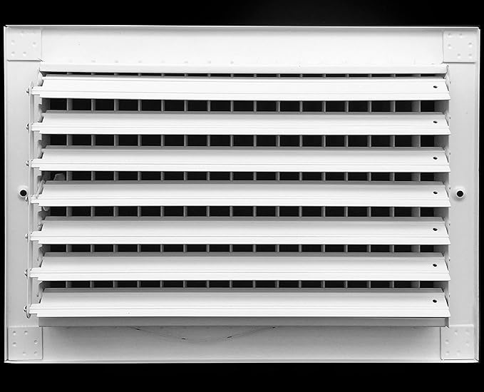 HVAC Premium 12"w X 8"h Adjustable AIR Supply Diffuser - HVAC Vent Cover Sidewall or Ceiling - Grille Register - High Airflow - White [Outer Dimensions: 13.875"w X 10"h]