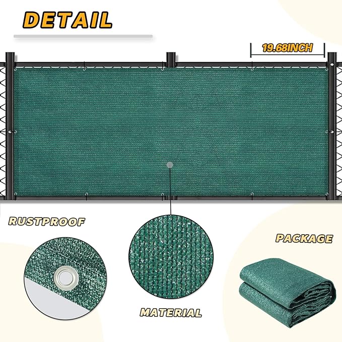 LOVE STORY 3'x10' Dark Green Balcony Screen Privacy Fence Cover UV Protection (HDPE) Weather-Resistant 3 FT Height Shield for Deck, Patio, Backyard, Outdoor Pool, Porch, Railing