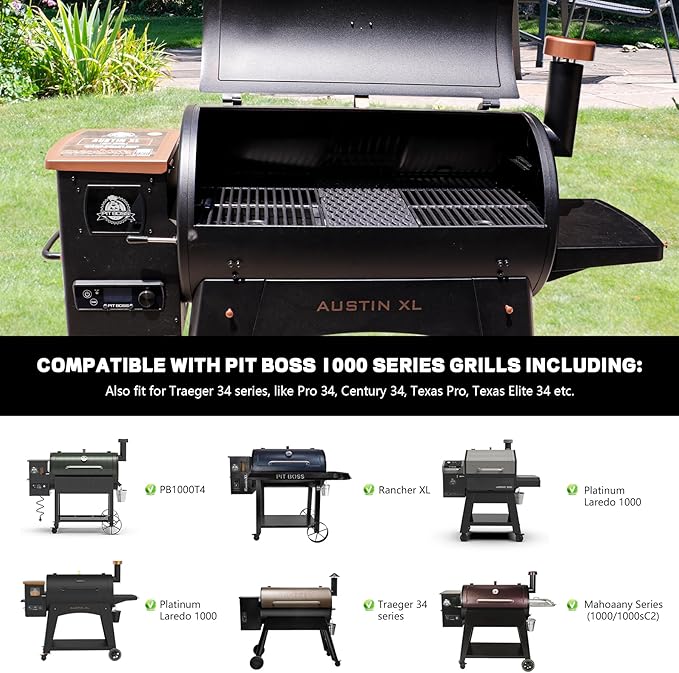 Cast Iron Cooking Grates for Pit Boss 1000 Series Austin XL Rancher XL Grill Parts,PB1000 Grill Grids Replacement Parts for Traeger Pro 34 Wood Pellet Smoker Grills PitBoss Grills Accessories