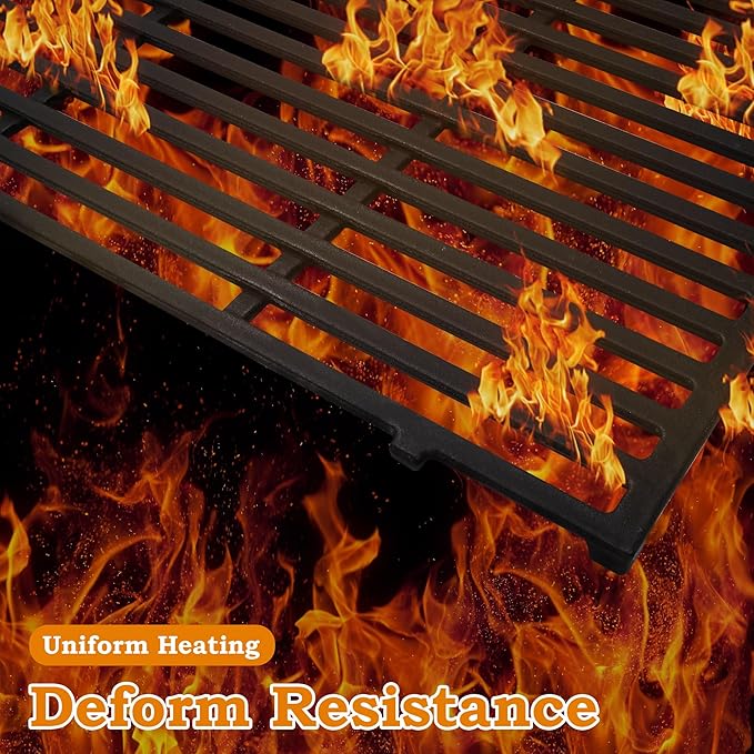 19.5 inch Grill Grates for Weber Genesis Grill Parts, Genesis 300 Series Grates E310 E320 E330 S310 S320 S330 Gas Grill Cooking Grids, Cast Iron Grill Grates Replacement for Weber 7524 7528