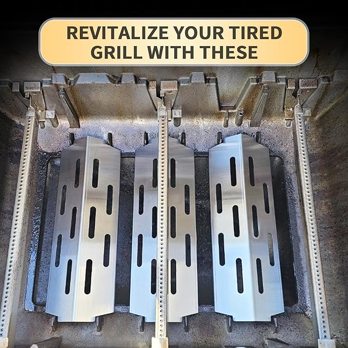 Grill Replacement Parts for Weber Genesis II 300 Series, 17" Flavorizer Bars and Heat Deflector 3 Burner Tubes for Weber Genesis 2 E310 E330 S335 LX 340 GS4 66032 66040 67490, Stainless Steel
