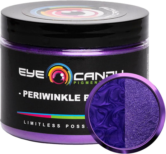 Eye Candy Pigments Premium Purple Mica Powder - Periwinkle Purple (50gr) - for Epoxy, Resin, Soap, Paint, Woodworking, Acrylic Pouring, Bath Bombs, Fishing Lures - DIY Arts and Crafts Additive