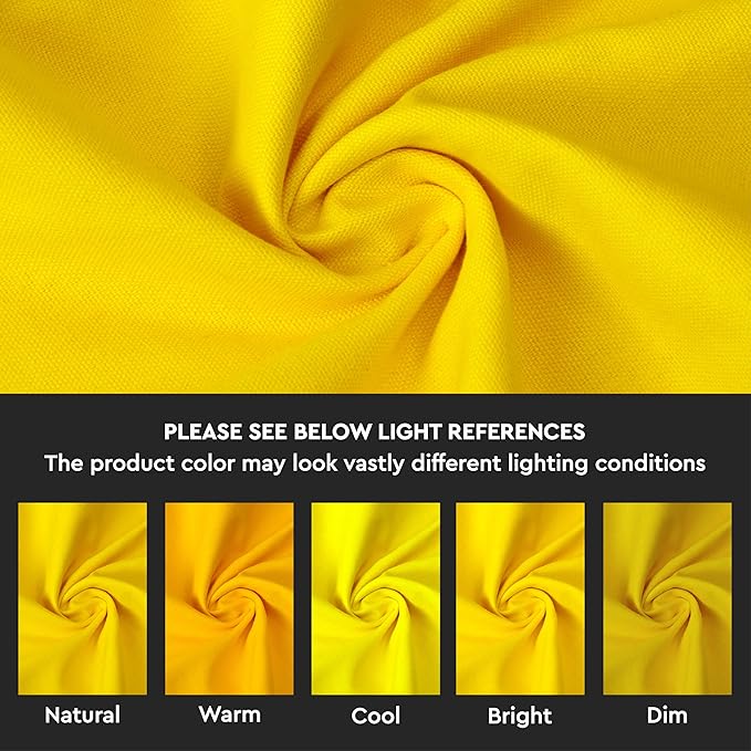 Encasa XO Table Runner 13"x104" Long | Cotton Canvas Fabric | Sunbeam Yellow Solid Color | Machine Washable & Durable