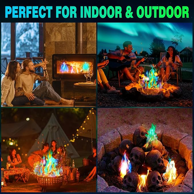 Fire Color Changing Packets for Campfire, Bonfire & Outdoor Fireplaces - Magical Color Flame Packets