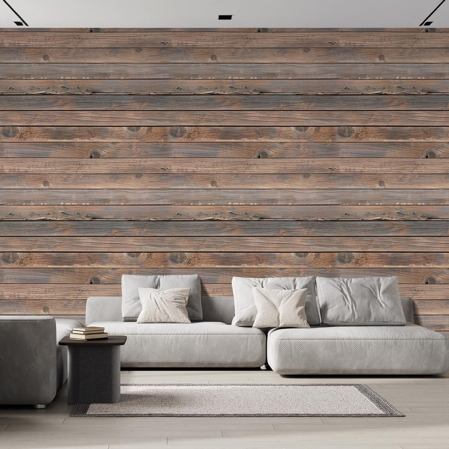wall26 Horizontal Brown Vintage and Retro Wood Textured Paneling, Wall Mural, Removable Wallpaper, Home Decor - 108x144 inches