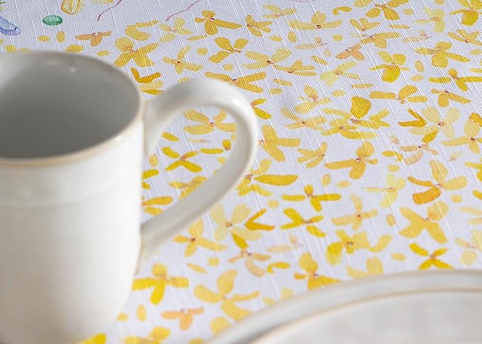 Maison d' Hermine Table Cloth Rectangle Table 100% Cotton 70 x 140 Inches Tablecloth Reusable Decorative for Dining Room, Farmhouse, Home, Party, Festive & Wedding Spring Summer - Easter Zest