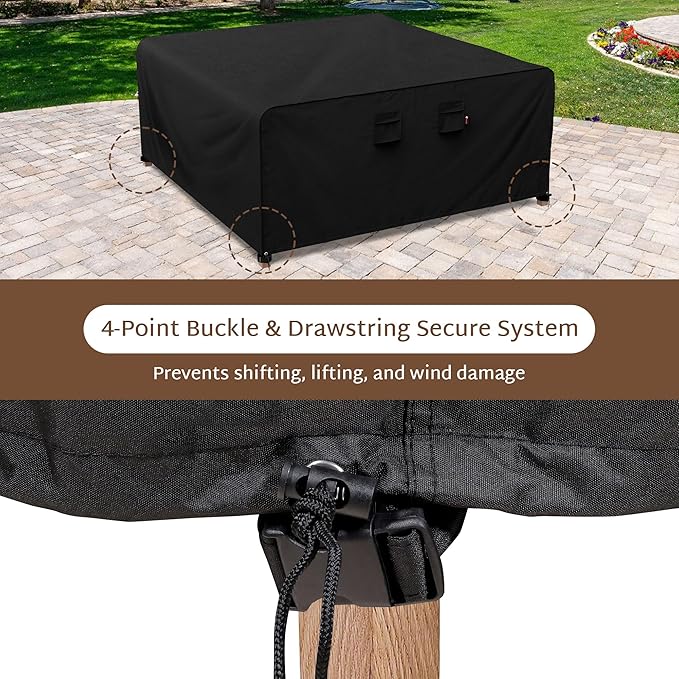 iBirdie Outdoor Patio Furniture Set Covers 56 x 56 inch Waterproof Weatherproof Square Cover, Heavy Duty 600D for Outside Garden Lawn Dining Table and Chairs, fit 55 x 55