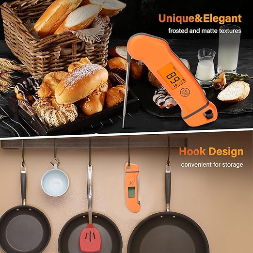 Inkbird Rechargeable Meat Thermometer IHT-1S, Instant Read Meat Thermometer Waterproof Digital Food Cooking Thermometer, Kitchen Food Thermometer for Grill, BBQ, Smoker, Turkey, Homebrewing, Coffee