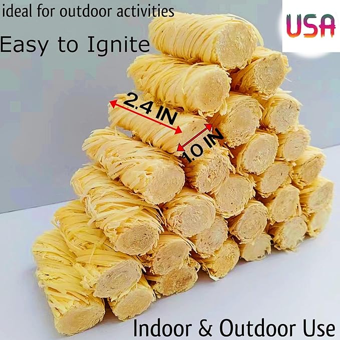 Fire Starter - Easy to Ignite, 300 pcs XXL Odorless Natural Fire Starters for Wood Stove & Fireplace,Indoor & Outdoor Fire Pit, Firestarter for Grill, BBQ, Campfires, Chimney Charcoal, Tumbleweeds