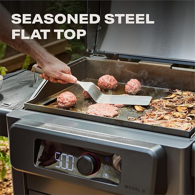 Current Model G Griddle, Smart Electric Outdoor Flat Top BBQ Grill with 200°F to 600°F Range for Searing & Roasting, Digital Precision, Apartment-Friendly & Weather-Resistant