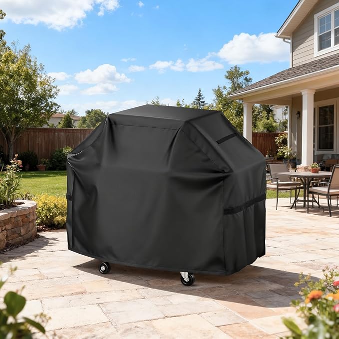 LBTING Grill Cover, 55-inch Heavy Duty 300D Oxford Waterproof Windproof UV Resistant BBQ Gas Grill Cover for Outdoor Barbecue Fit Most Brands Weber, Brinkmann, Char Broil, Holland