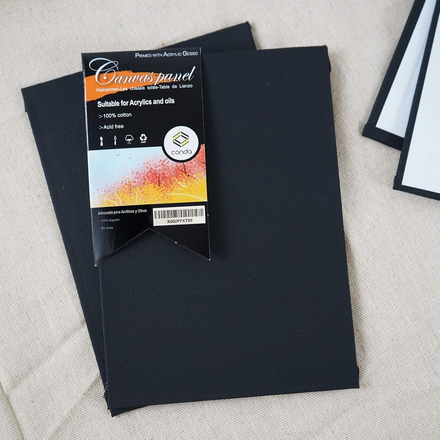 CONDA Black Canvases for Painting 11x14 inch, Pack of 14,100% Cotton Acid-Free, Canvas Panels, 8 oz Gesso-Primed, Art Boards for Oil & Acrylic Painting