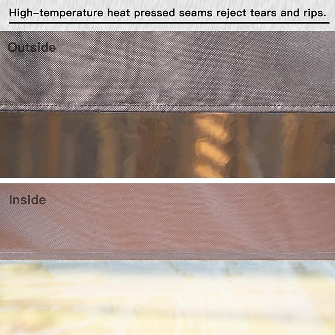 Domi Heavy Duty Outdoor Clear Panel Curtain, 18 oz Waterproof PVC Polyester Curtain, Weather Resistant & Tearproof for Patios, Gazebos, Pergolas, Privacy Screen (10'H x 7'W, Brown)