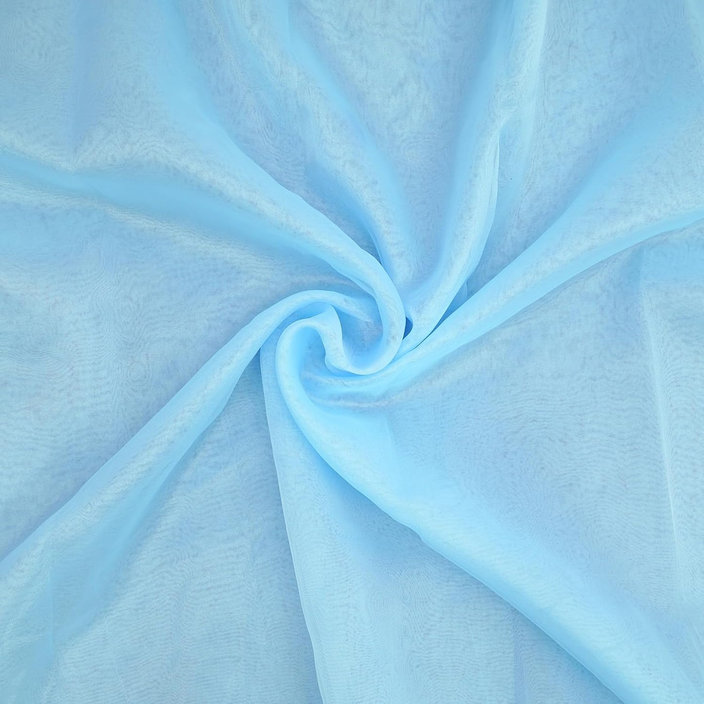 Organza Fabric 5 Yard Bridal Solid Sheer Organza Fabric Bolt for Wedding Dress, Fashion, Crafts, Decorations Silky Shiny Organza 44" - (Baby Blue)