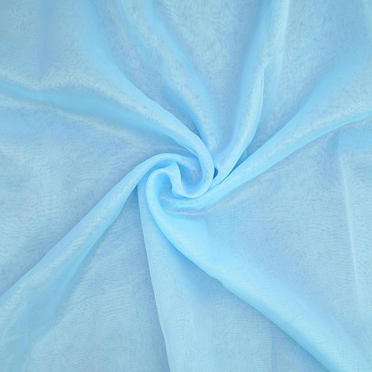 Organza Fabric 5 Yard Bridal Solid Sheer Organza Fabric Bolt for Wedding Dress, Fashion, Crafts, Decorations Silky Shiny Organza 44" - (Baby Blue)