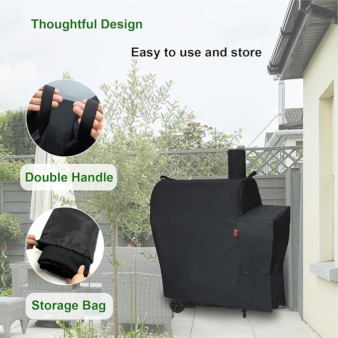 Outdoor Grill Cover Fits Royal Gourmet CC1830/CC1830V 30" Charcoal Grill, Waterproof 600D Heavy Duty Barrel Grill Cover, Fade Resistant & Rip-Proof BBQ Grill Covers for Weather Protection.