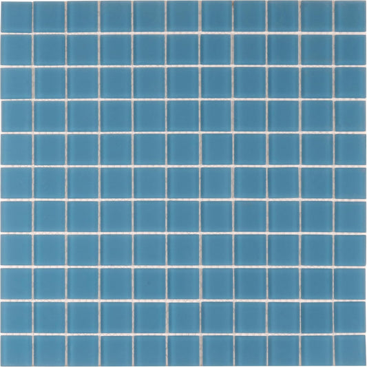1"x1" Sky Blue Matte Finished Glass Mosaic Tile (Sample Swatch- 5"x4")