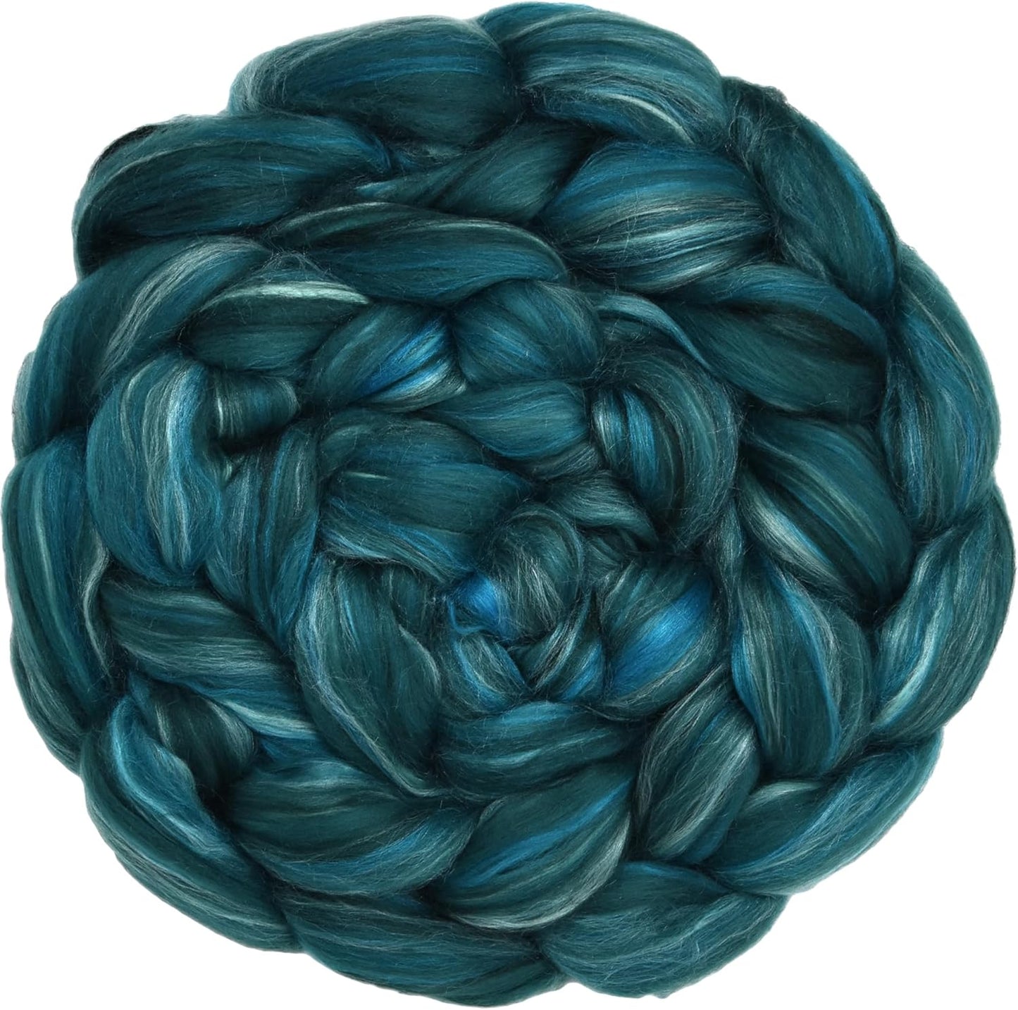 Merino Silk Luxe Tonal Designer Blend. Superfine Merino, Mulberry Silk, Tussah Silk. Top Roving for Spinning or Felting. Meadow Mist 1oz