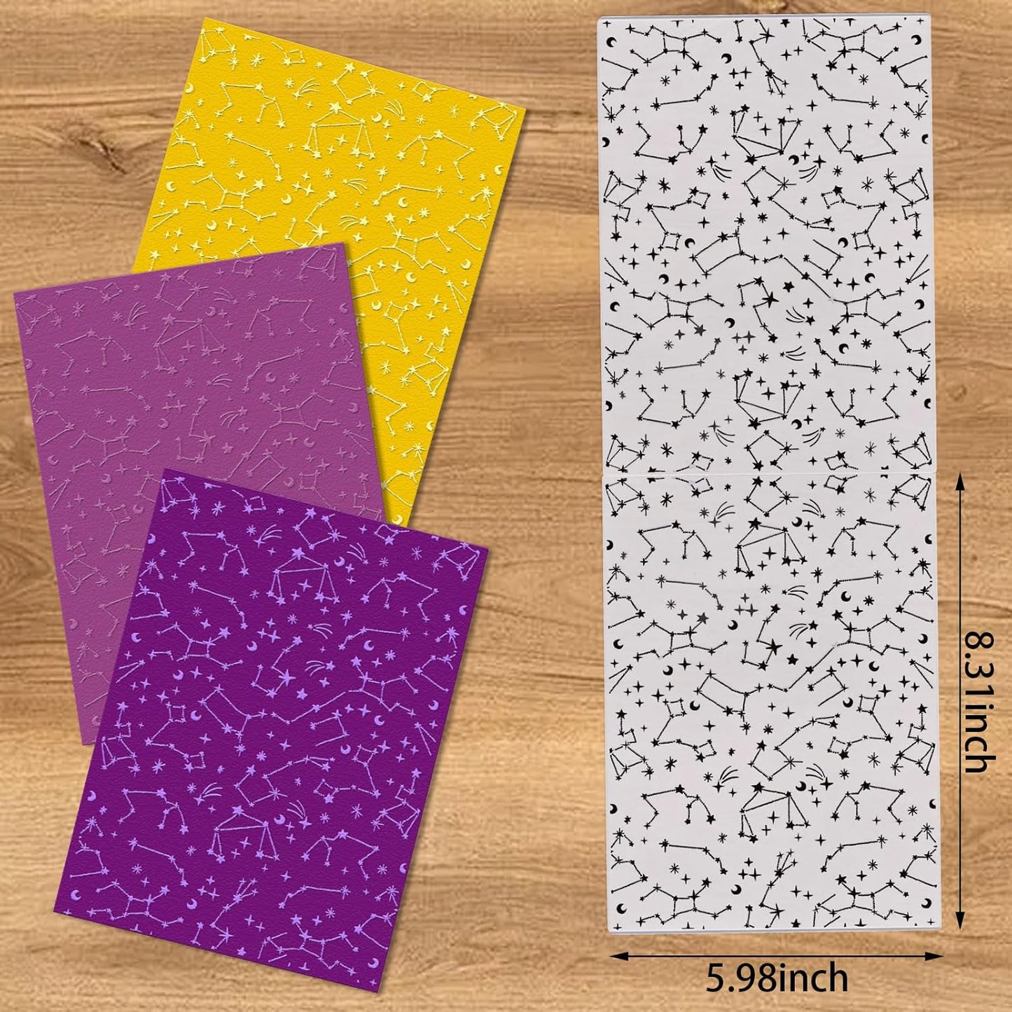 Threetols 3-D Textured Impressions Embossing Folder, Star Background Embossing Folder for Card Making, Irregular Frame DIY Plastic Scrapbooking Photo Album Card Paper DIY Craft Decor Template Mold