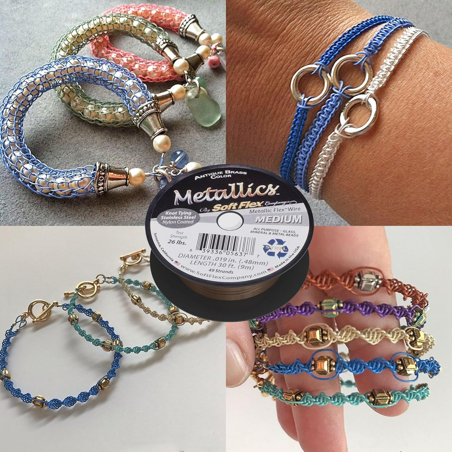 Soft Flex 49 Strand Beading Wire - Medium 0.19 Diameter - 100 Feet Nylon Design Wire