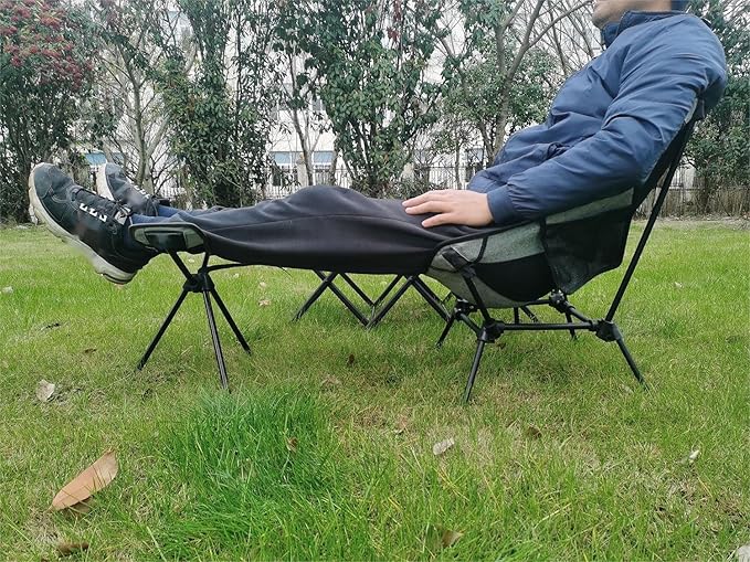 Portable Camping Chair Foot Rest Stool Lightweight Heavy Duty Folding Outdoor Picnic Beach Travel Fishing Backpacking,Durable 600D Oxford Cloth,Sturdy Aluminum Alloy Frame,with Carry Bag