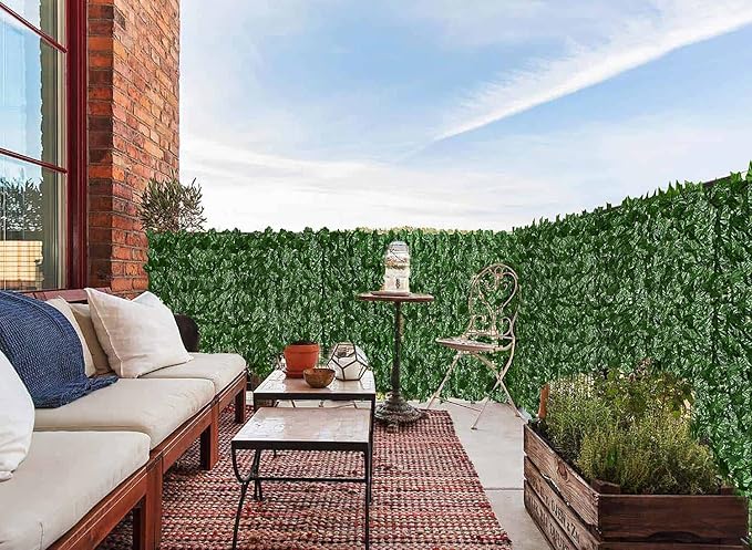 DearHouse Artificial Ivy Privacy Fence - 197x68.9inch Artificial Hedges Fence and Faux Ivy Leaf Fence Decoration for Outdoor Indoor Garden Decor