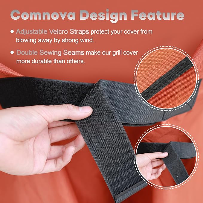 Comnova Grill Cover for Traeger - 600D Waterproof Heavy Duty, Pellet BBQ Cover for Traeger 20 Series, Junior, Tailgater and Recteq 340 Grill