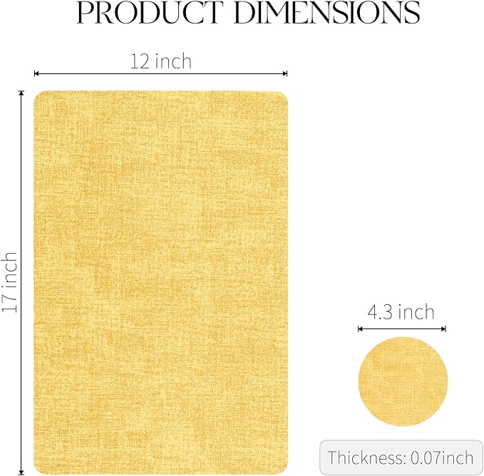 MOSAYT Faux Leather Placemats Set of 6, Heat Resistant Wipeable Washable Vinyl Place Mats with Coasters, Waterproof Oil Proof Table Mats for Kitchen Dining Party Indoor Outdoor, 12" x 17", Yellow