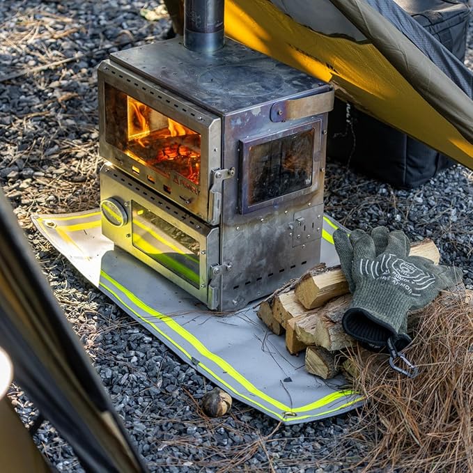 POMOLY Fire Pit Mat,Fireproof Mat Visible at Night-Great for Deck Fire Pit Base,Patio Fire Pits Pad for Outdoor Wood Burning, Wood Floor, Grass, Campsite, Lawn(31.5'' X20'')