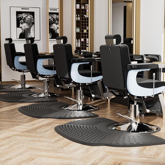 3.3' x 5' Salon Anti Fatigue Mat for Hair Stylist 1'' Thick, Comfort Barber Shop Beauty Floor Mats Under Styling Chair