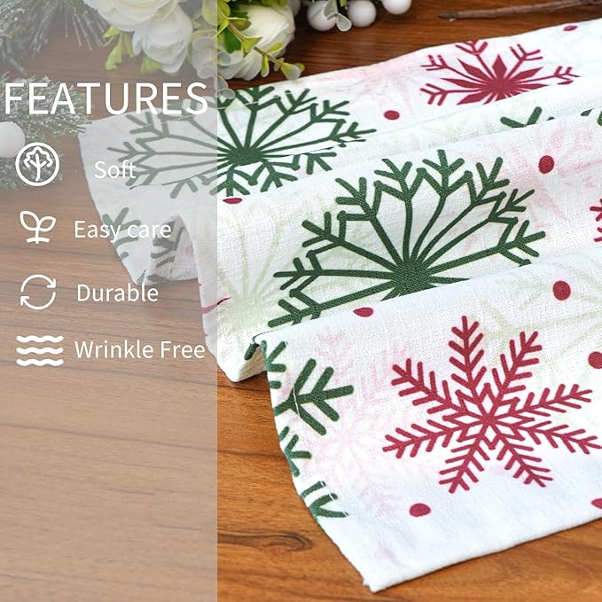 Christmas Tablecloth with Snowflake, Spillproof Waterproof Fabric Table Cloth for Dining, Parties, Holiday, Winter Table Decorations - 54''x72''