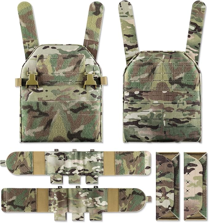 LPPC V.2 Tactical Vest, Low-Profile Vest, Modular, Placard Compatible, Made from 1000D Nylon Laminates MultiCam