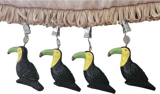 TwoFish Home Set of 4 Toucan Resin Tablecloth Weights Clips Toucan Handicraft Tablecloth Clamps Pack of 4