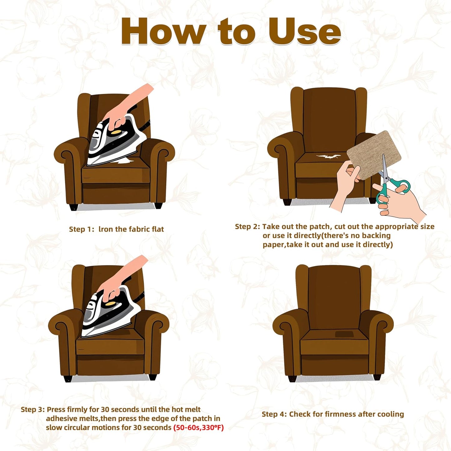 Iron on Patches, 8 Pieces Iron on Linen Patches,Fabric Patches for Couch, Tent, Clothing, Seat, Linen Repair Decorating Kit 3.7" by 4.9" (9.5 cm x 12.5 cm, Dark Grey)