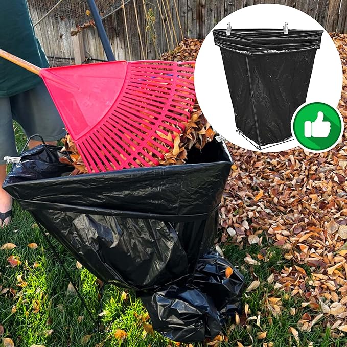 1pc Metal Trash Bag Holder - Garbage Bag Holder Frame Holds 30-45 Gallon Plastic Bags-Multi-Use Outdoor Leaf Bag Stand for Yard Camping Garden Lawn Party Supplies