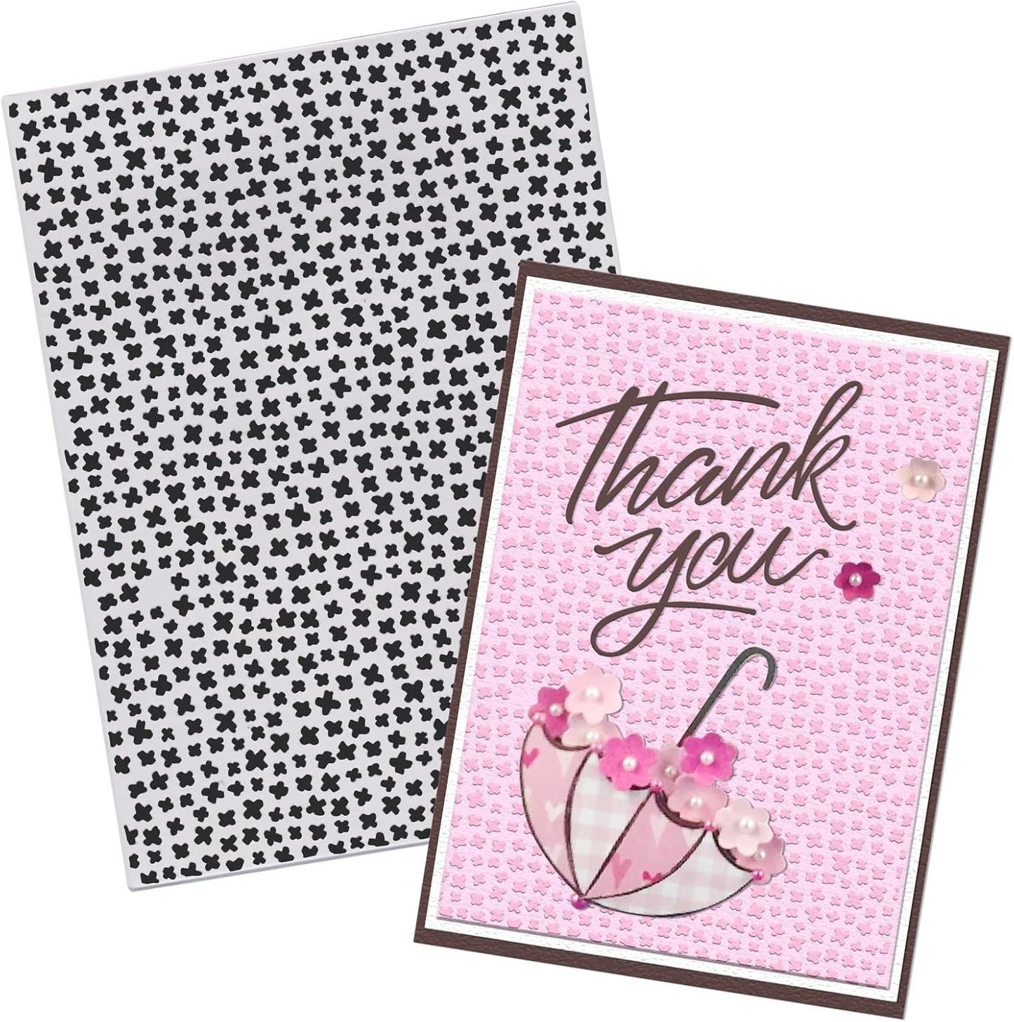 Threetols 3-D Textured Impressions Embossing Folder, Dot Background Embossing Folder for Card Making, Rain Frame DIY Plastic Scrapbooking Photo Album Card Paper DIY Craft Decor Template Mold