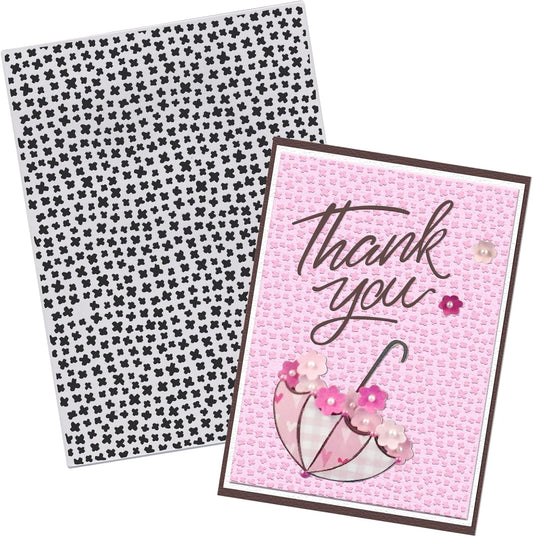 Threetols 3-D Textured Impressions Embossing Folder, Dot Background Embossing Folder for Card Making, Rain Frame DIY Plastic Scrapbooking Photo Album Card Paper DIY Craft Decor Template Mold