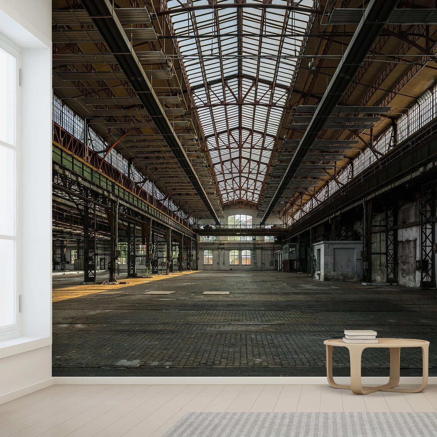 wall26 Industrial Interior of an Old Factory Building Removable Wall Mural | Self-Adhesive Large Wallpaper - 96x144 inches