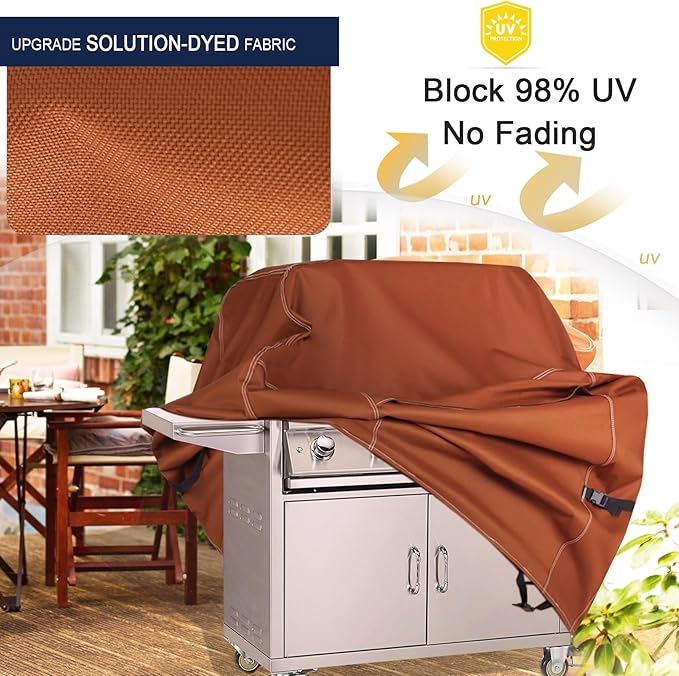 NettyPro Grill Cover Heavy Duty Waterproof 32 inch, Outdoor 2 Burner BBQ Gas Grill Cover for Outside Small Weber, Char-Broil, Brinkmann, Jenn Air, Nexgrill Barbecue, Brown