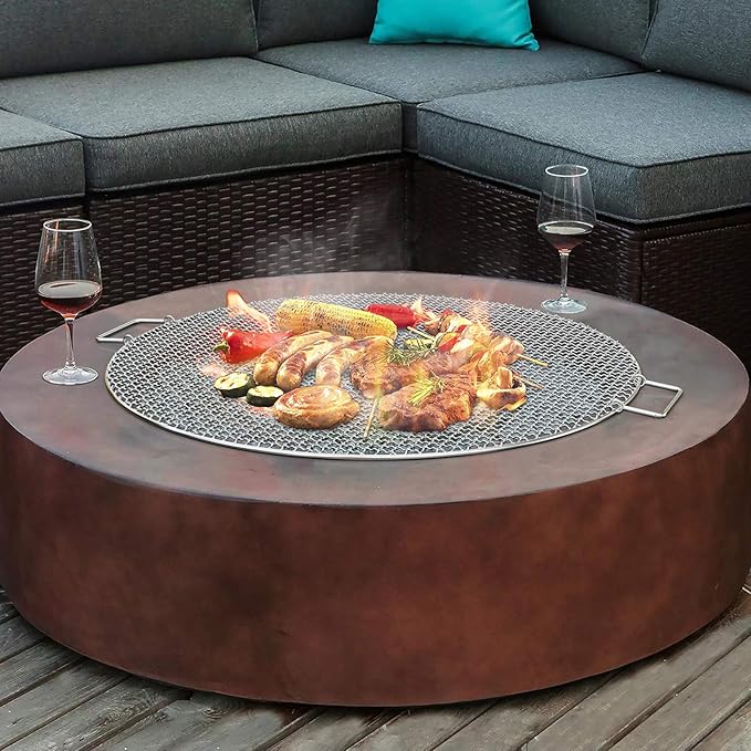 Stanbroil Fire Pit Cooking Grill Grate - Outdoor Round BBQ Campfire Grill Grid - Camping Cookware - Stainless Steel, 24 Inch