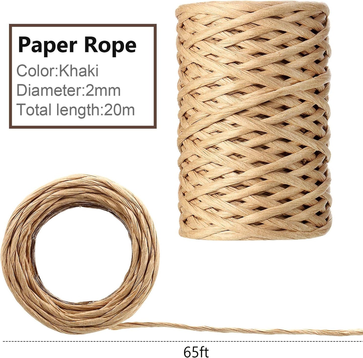65 Feet Floral Wire Rustic Vine Bind Wire for Craft Wrapping Flower Bouquets(1 Roll,Khaki)