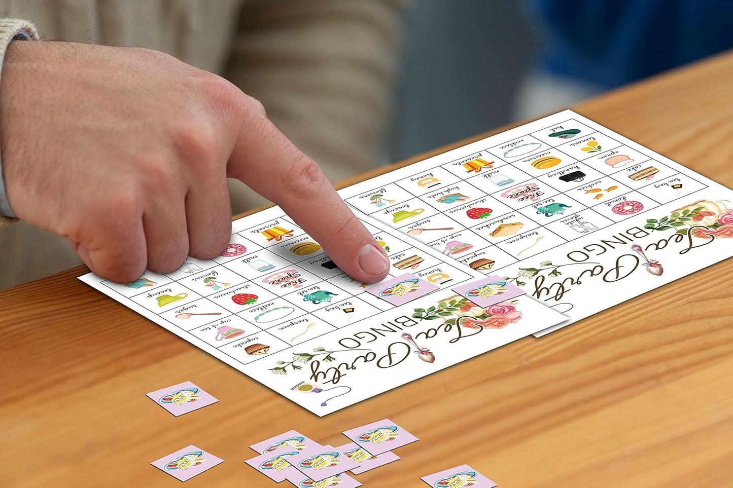 Tea Party Bingo Cards, Tea Bridal Party Games Bingo Cards, School Party, Birthday, Garden Tea Party Favors Supplies Decorations, 24 Players Bingo Game (A02)