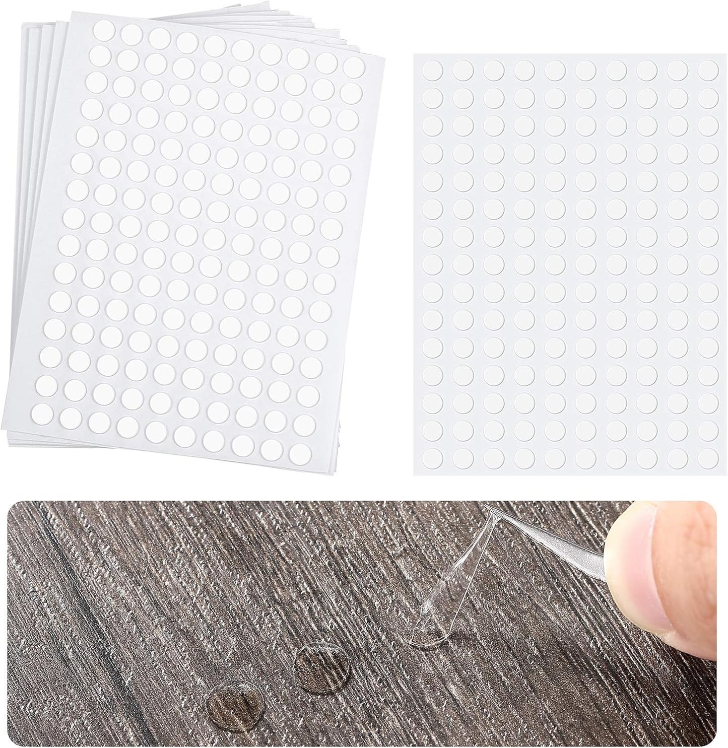 Zonon 1000 Pcs Double Sided Adhesive Dots Clear Glue Point Tape Stickers Balloon Glue Round Mini No Traces Adhesive Sticker Dot Sticker for Classroom Decor Craft DIY Office (0.24 Inch/ 6 mm)
