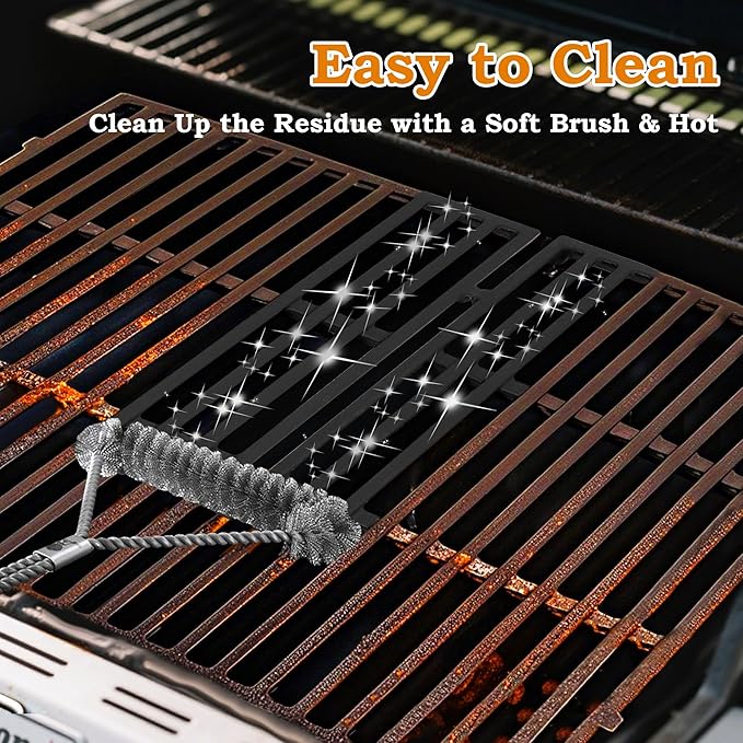 19.5 inch Grill Grates for Weber Genesis Grill Parts, Genesis 300 Series Grates E310 E320 E330 S310 S320 S330 Gas Grill Cooking Grids, Cast Iron Grill Grates Replacement for Weber 7524 7528