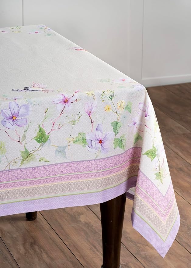 Maison d' Hermine Table Cloth Square Table 100% Cotton 54 x 54 Inches Tablecloth Reusable Decorative for Dining Room, Farmhouse, Home, Party, Festive & Wedding Spring Summer - Magnolia Mornings