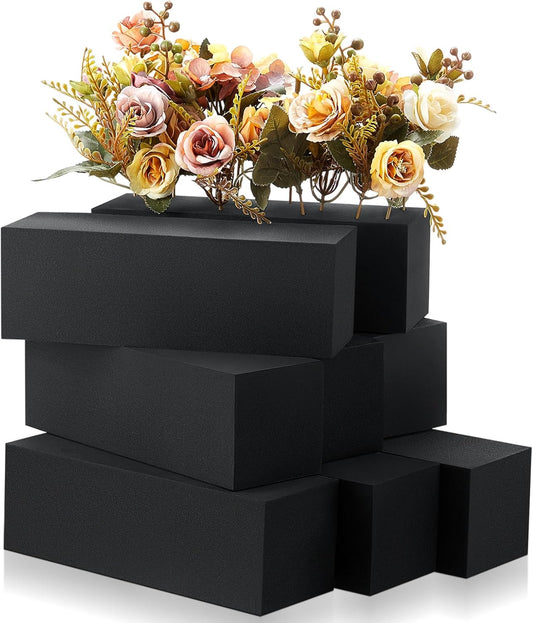 Lallisa 4 Pcs Reusable Floral Foam Blocks Water Weather Resistant Dry Floral Foam for Artificial Flower Arrangements Outdoor Flower Boxes Outside Hanging Planters Wedding Home Decor (9 x 3 x 3")