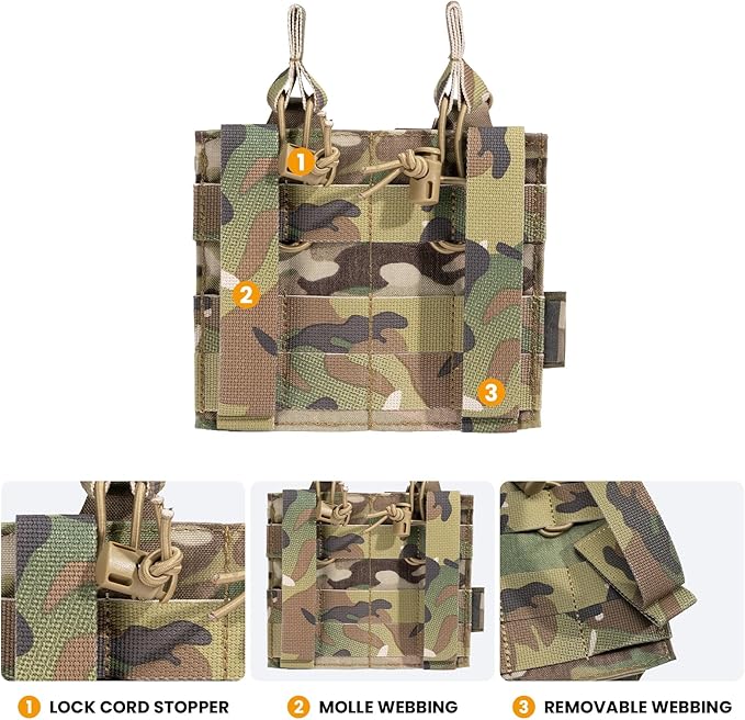 EXCELLENT ELITE SPANKER Tactical Open-Top Single/Double/Triple Molle Mag Pouch for Pistol Mag Pouch Tactical Bag Accessories Holder