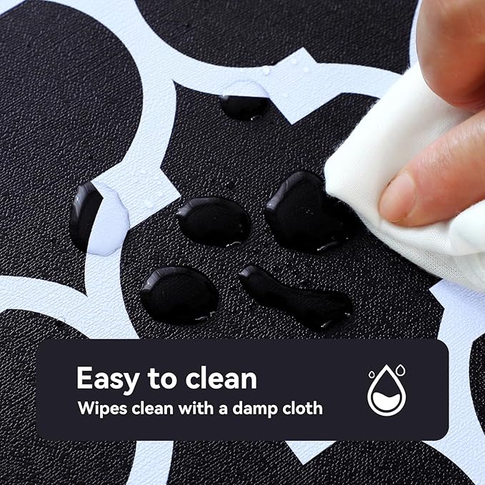 Romanstile Rectangle Plastic Tablecloth, 100% Waterproof Oil-Proof Checkered PVC Table Cloth, Heavy Duty Vinyl Table Cover for Dining, Camping, Picnic, Outdoor - 54 x 108 Inch, Moroco Black